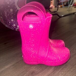 CROCS Kids Fuchsia Rain Boots